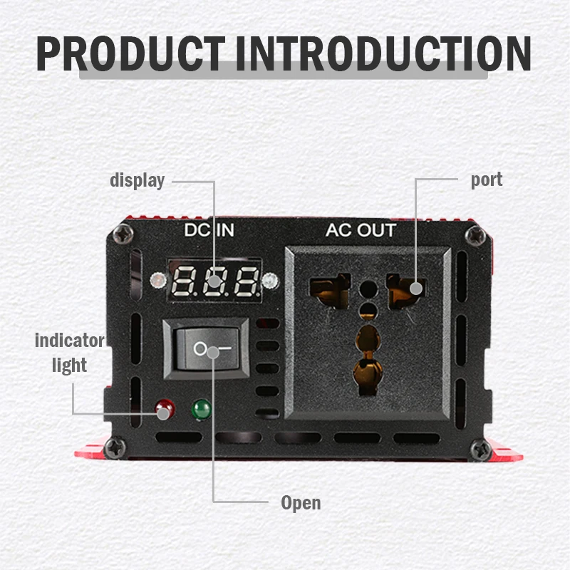 Pure Sine Wave อินเวอร์เตอร์พลังงานแสงอาทิตย์ DC 12V To AC 220V 1000W 1600W 3000W 50Hz หม้อแปลงไฟฟ้าแรงดันไฟฟ้า Converter สำหรับ Home Improvement