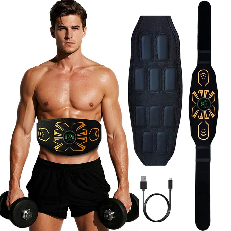 Cinturón tonificante Abdominal tóner muscular EMS inteligente Estimulador muscular Ab Trainer carga USB masajeador corporal pérdida de peso equipo de Fitness
