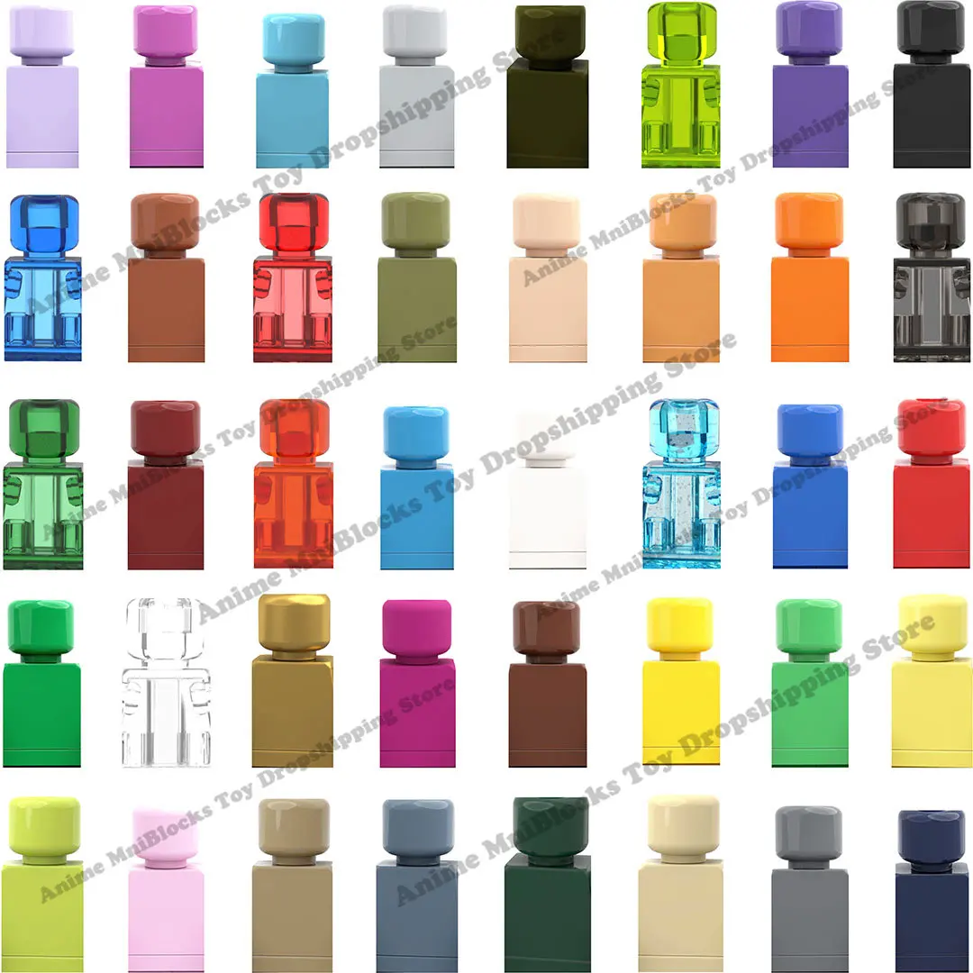 WM Blocks Classic Blank Unprinted Pure Color Plain Figure MOC Bricks Anime Building Blocks Bricks Mini Action Toys Figura Dolls