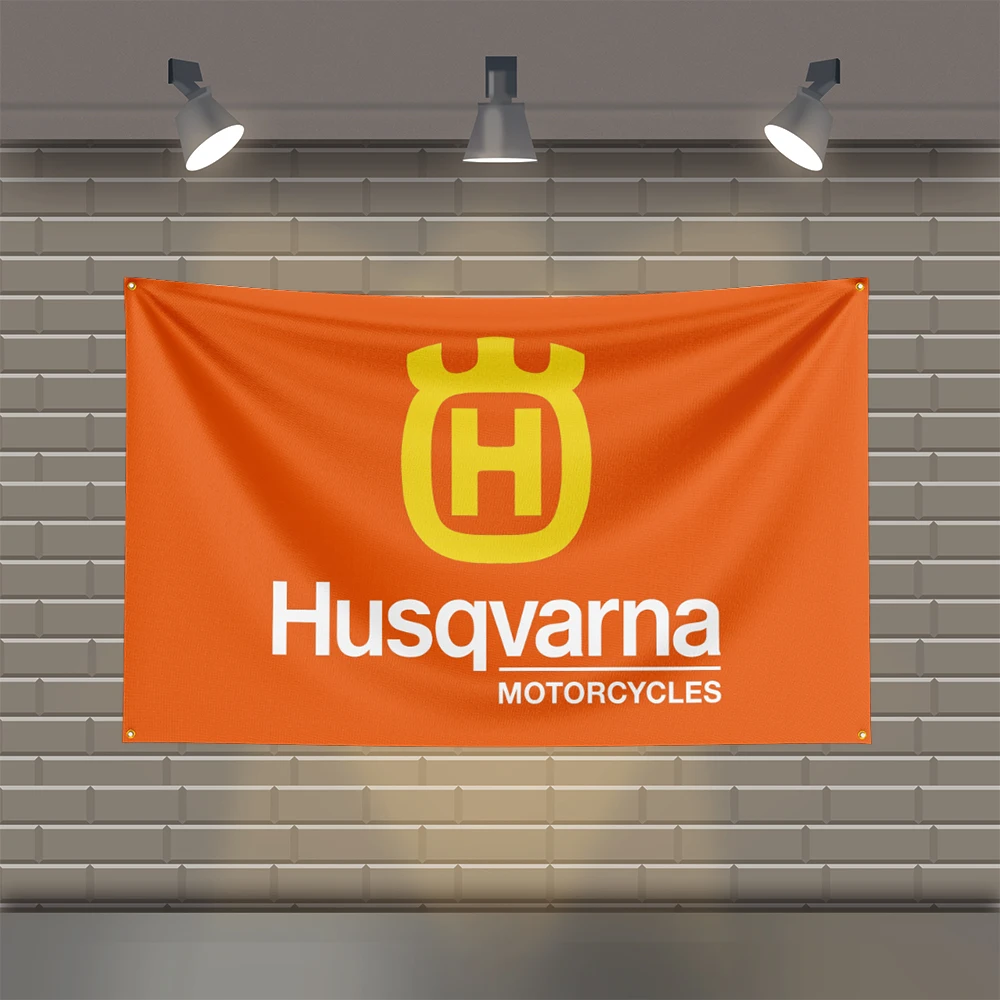 3x5 Ft H-Husqvarnas Flag Polyester Printed Mechanical Tool Flags for Room Garage Decor