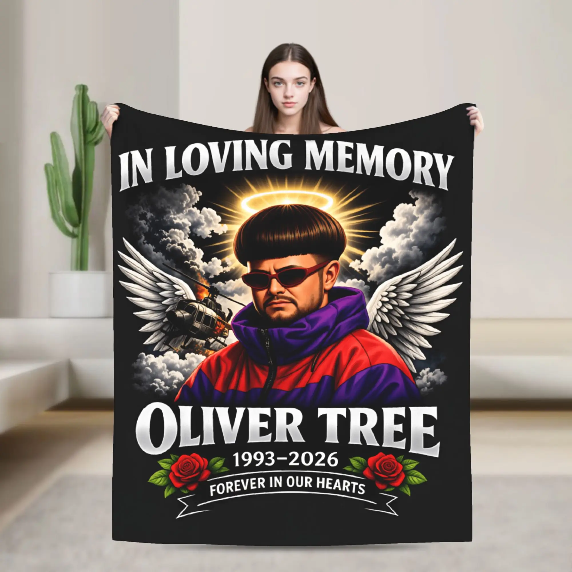 Soft Blanket Travel Car Oliver Tree Rest In Peace 1993 to 2026 Throw Blanket Aesthetic  Bedspread For Sofa Home