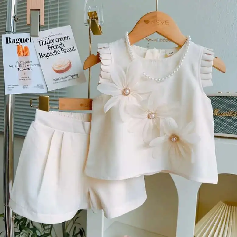 

Новые летние бутиковые комплекты для маленьких девочек, футболка Ral + шорты, элегантные костюмы принцессы, От 2 до 7 лет