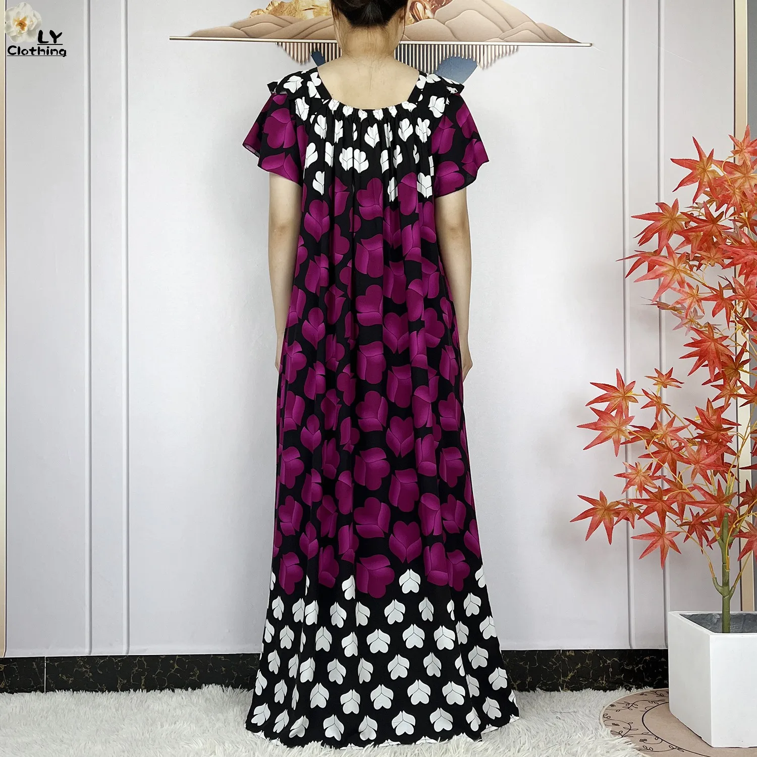 Novo africano dashiki verão moda vestido de manga curta impressão floral algodão solto dubai senhora festa maxi islam vestidos