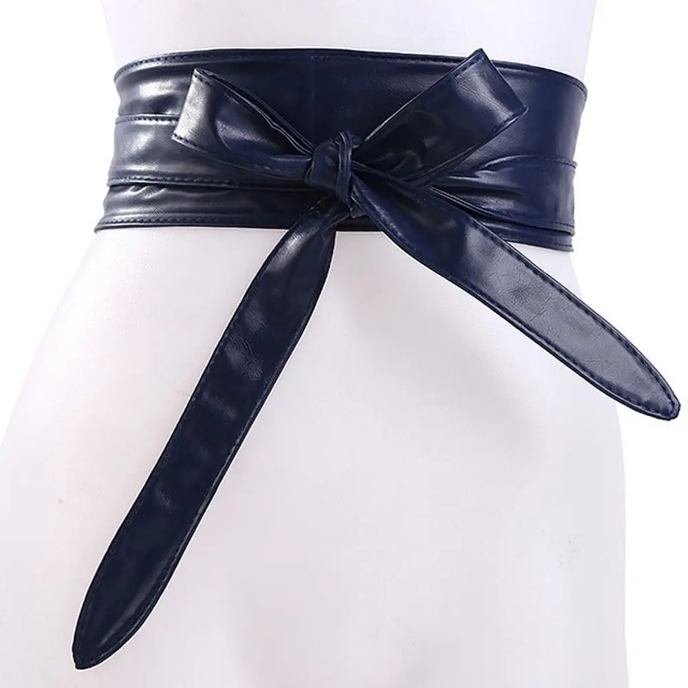 

Decoration Waistband Ties Jeans Belts Wide Side Dress Decoration Belts Women Waistbands PU Leather Waist Belts Bowknot Belts