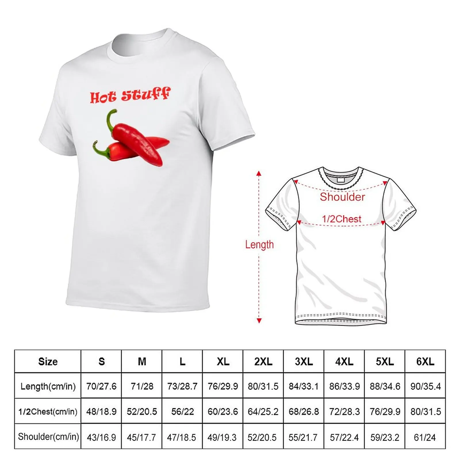 Hot Stuff Chillies T-Shirt Big and Tall Casual T-Shirt