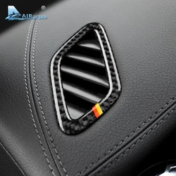 Real Soft Carbon Fiber Trim Sticker For Mercedes Benz A GLA CLA Class W176 X156 C117 Dashboard Air Condition Outlet Decor Auto