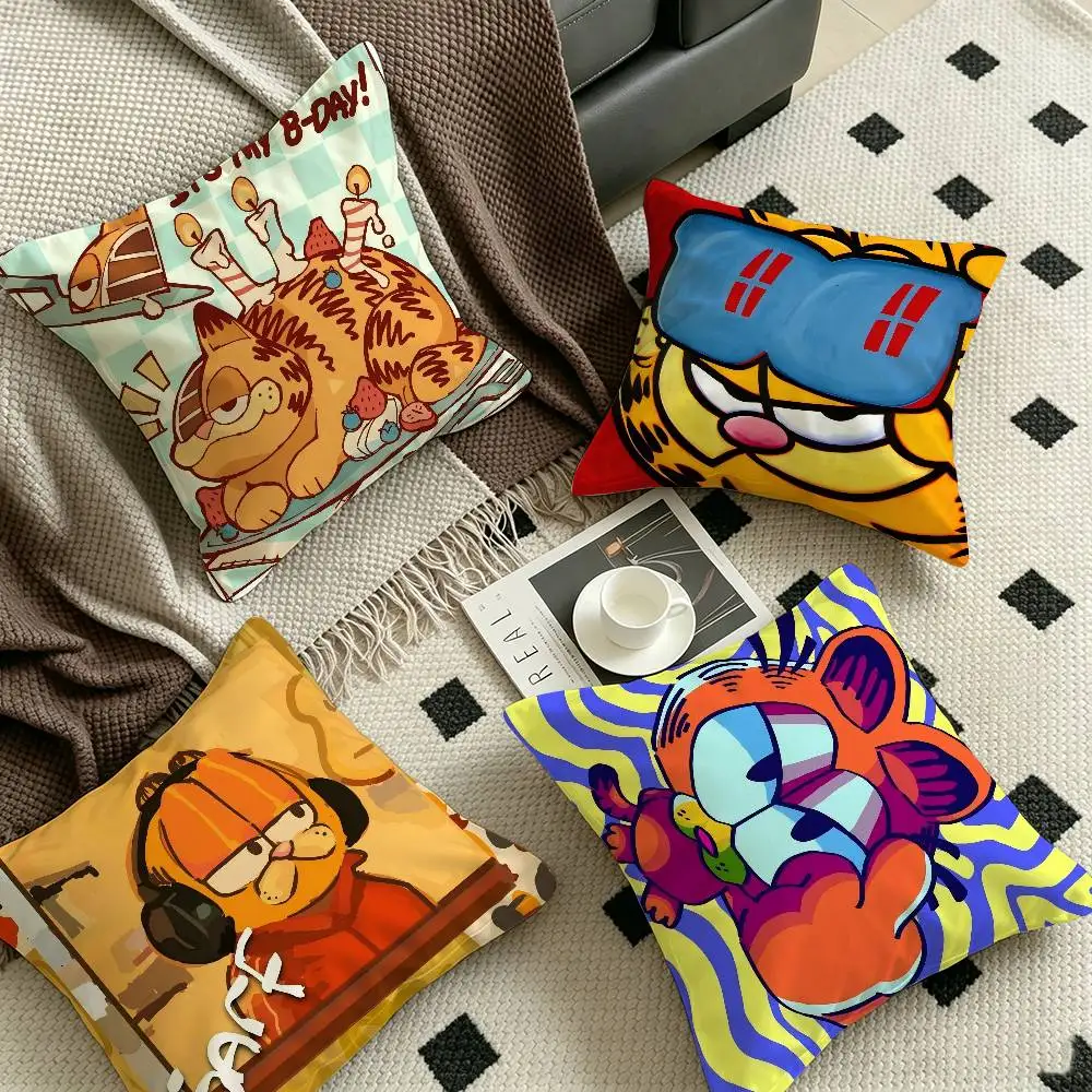 G-Garfield Lazy Cat Cartoon Pillow Cover for Bedroom Room and Living Room Sofa Decorative Cushion Cover