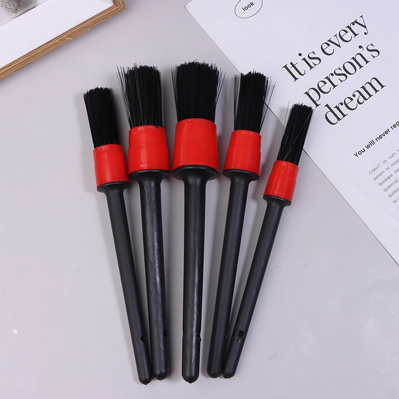 

5PCS Car Wash Brush Detail Small Automotive Interior Cleaning Tools Air Conditioner Air Outlet Cleaning Brush Auto Wheel Brush