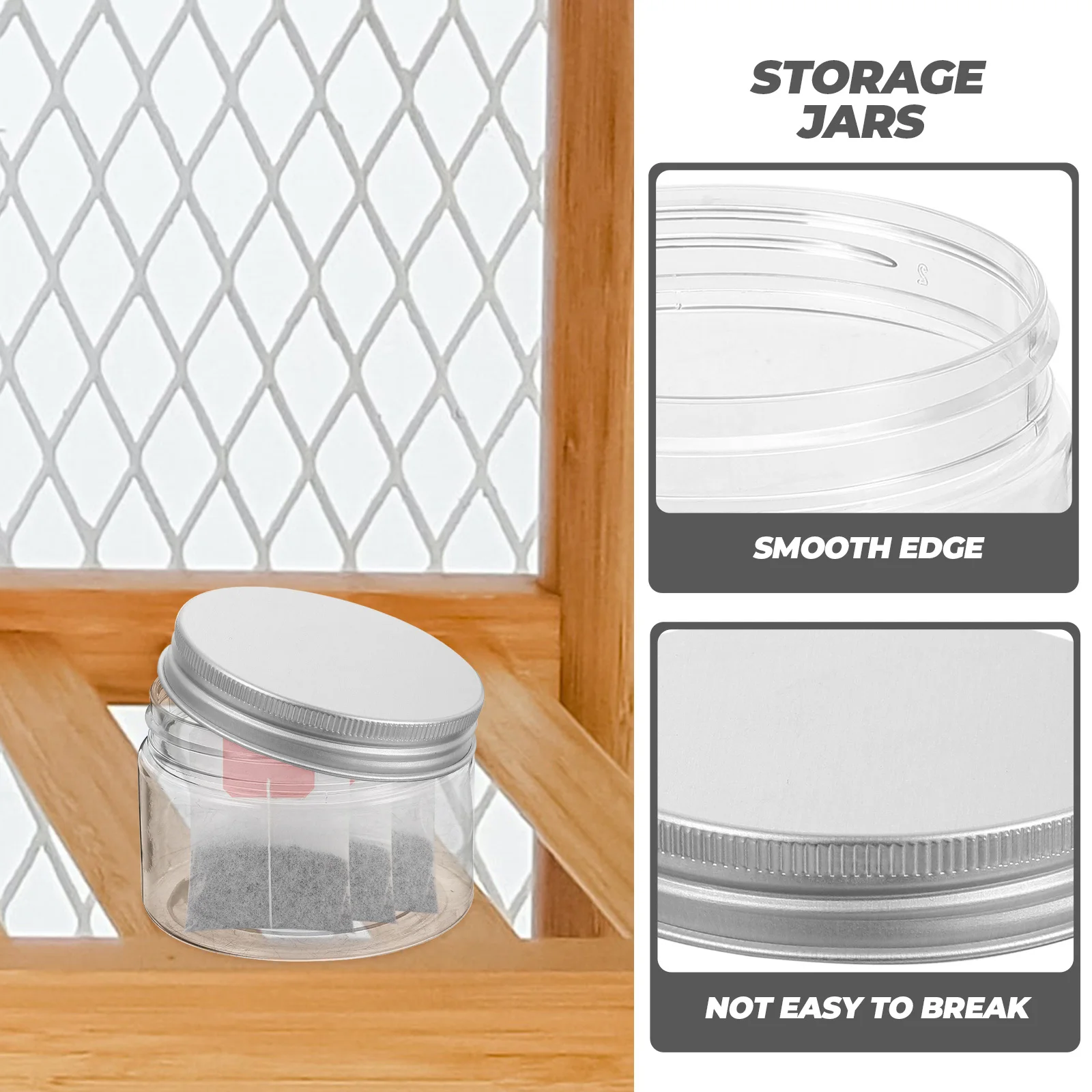 

10pcs Transparent Storage Jars 120ml Silver Lid Leakproof Food Containers Kitchen Organizer Candy Boxes Pantry Storage