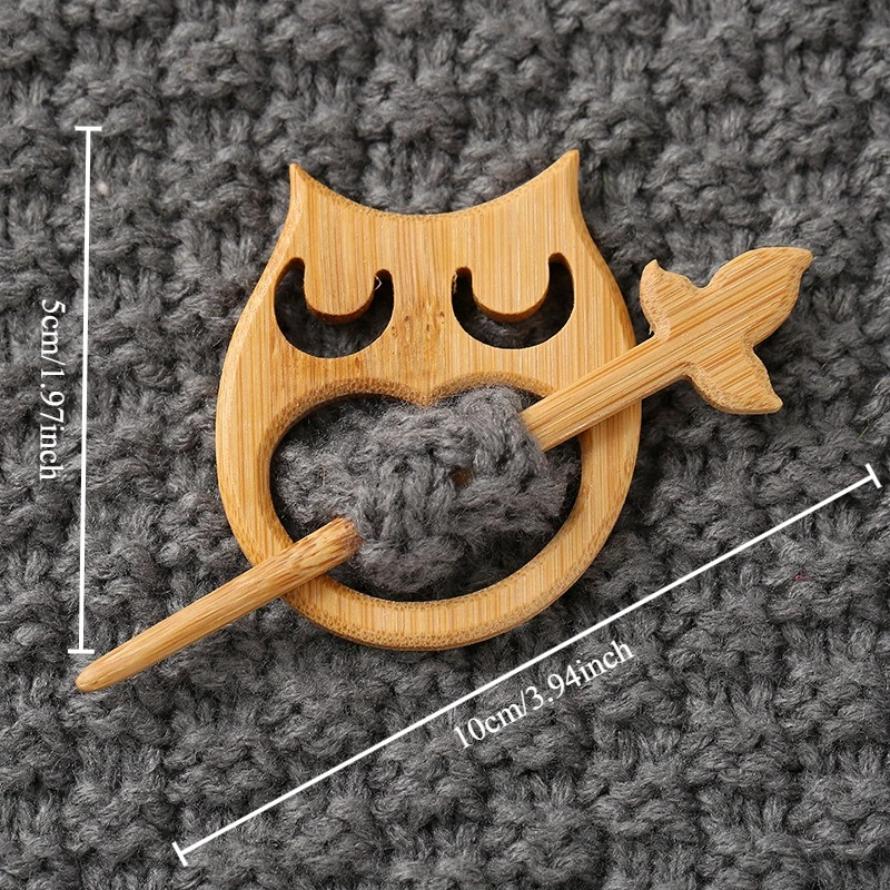 Handmade Wooden Brooch Cute Animal Lapel Pin Niche Wood Craft Fastener Sweater Cardigan Coat Fashion Clothing Decor Accessory