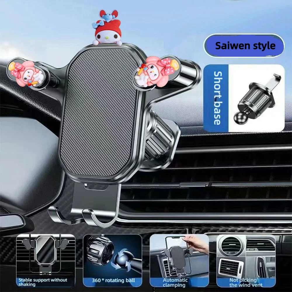 ميلودي كورومي الكرتون الجاذبية سيارة سيدة حامل هاتف تنفيس الهواء هوك الهاتف جبل 360 درجة دوران حامل هاتف المرأة الذكية