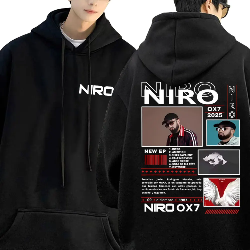 

Rapper Niro OX7 Album Graphic Hoodie Male Vintage Casual Pullover Hoodies Men Women Fashion Hip Hop Oversized Hooded Sweatshirt