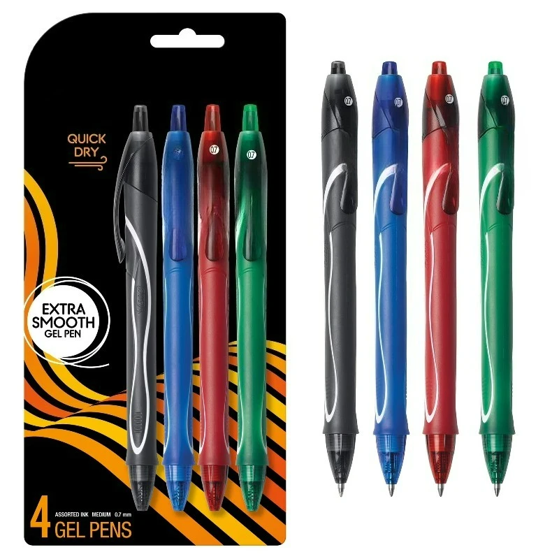 

Quick Dry Gel Pens, Assorted Colors, Medium Point (0.7mm), 4-Count Pack