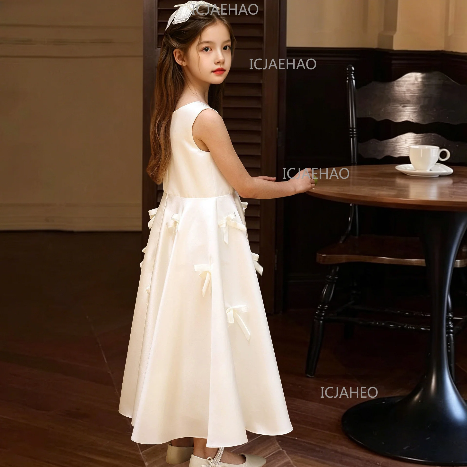 2026 Children GirlsFlower Girl Princess Gown Kids Elegant Pageant Costume Formal Dress Piano Performance Host Cello Birthday
