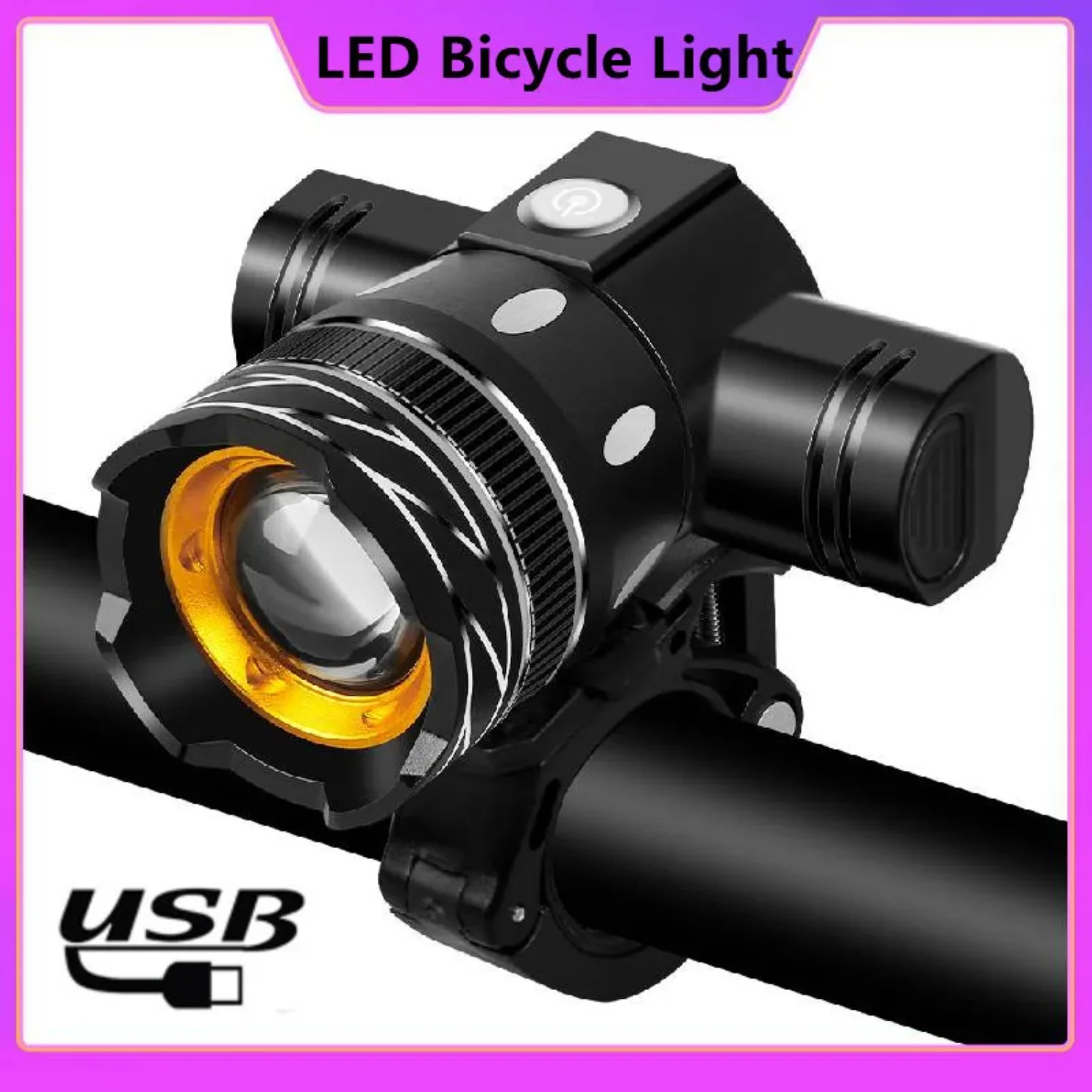 1200Lumen  Bicycle Light 2400mAh USB Rechargeable Lantern MTB Road Headlight Zoomable Cycling Flashlight MTB Bike Accessories