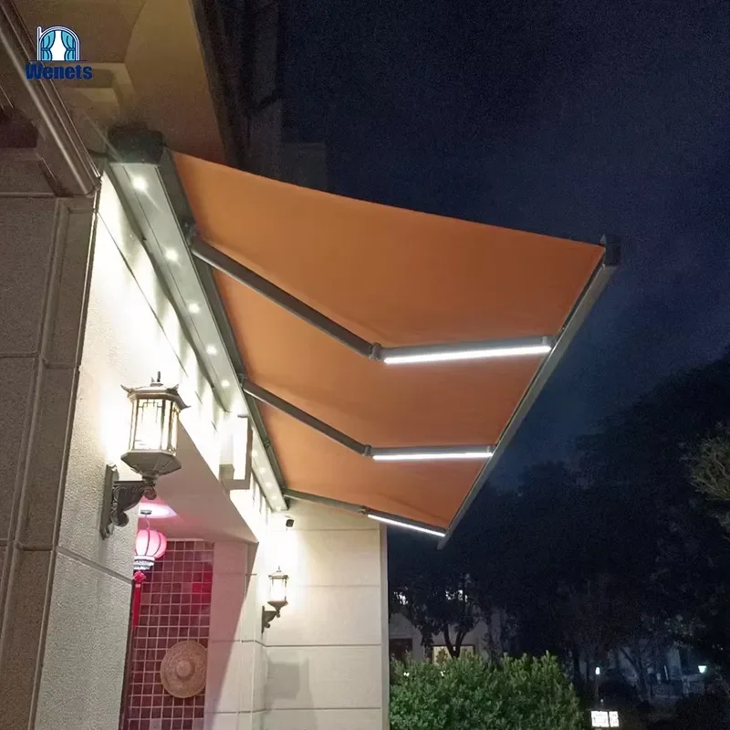 for Remote Control Retractable Cassette Awning App Control Outdoor Patio Awning With Rain Sensor