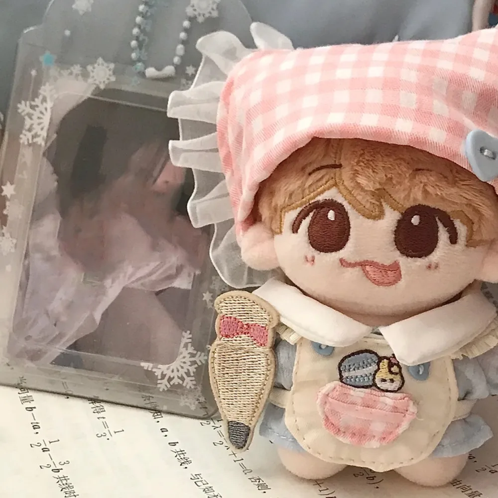 

Kitchen 10cm Cotton Doll Clothes Headscarf Apron Doll Clothes Outfit Cartoon Lovely Doll Dress Up Set Children's Gift