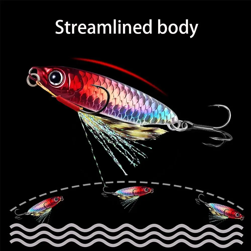 5PCS 7-30g Luya Iron Plate Set Treble Hook Simulation Metal Cast Jig Set Wobbler Fishing Bait for Sea/freshwater Fishing