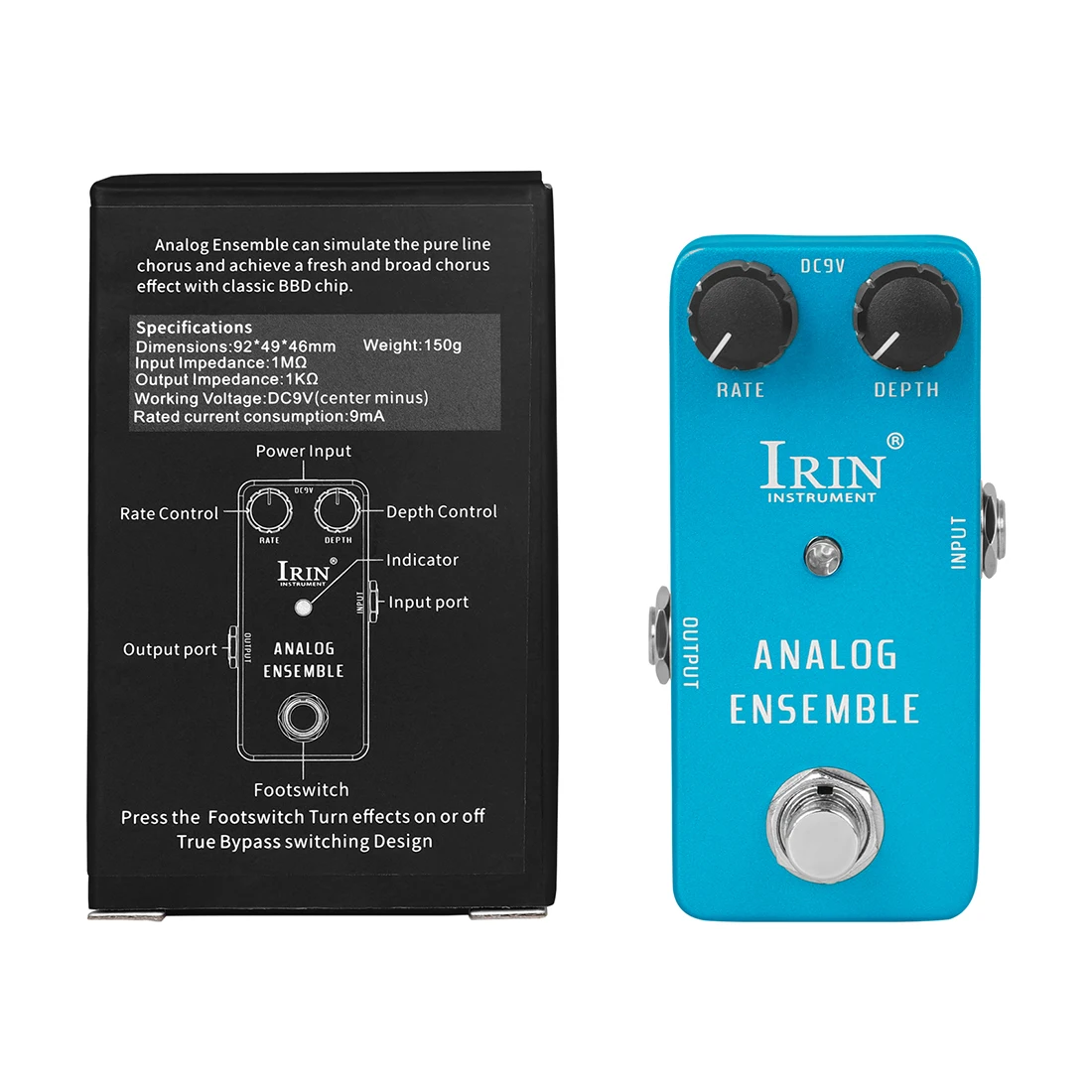 IRIN RS-07 Analog Ensemble Guitar Effect Pedal Simulate The Pure Line Chorus Effects True Bypass Pedal Guitar Accessories