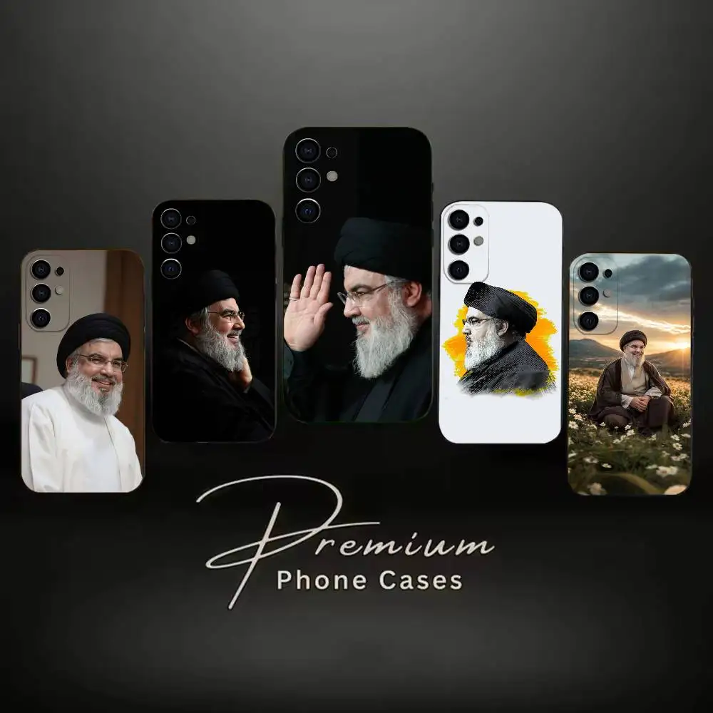 S-Sayyed Hassan-N Nasrallah  Phone Case Black Soft Case For Samsung S24,S23,S21,S22,S24,S30,S20Ultra Plus