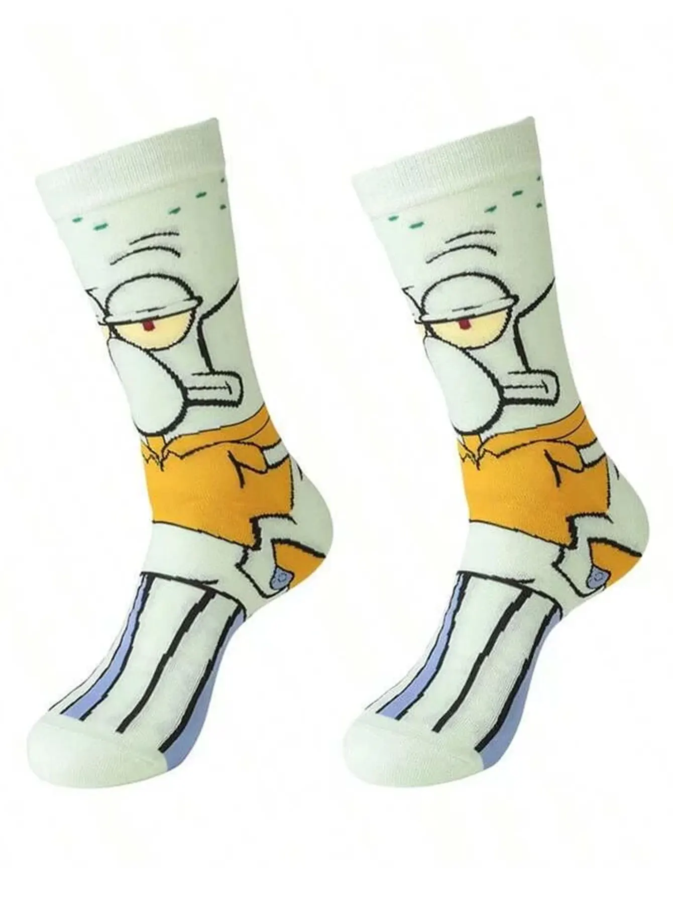 5 pairs of Men\'s Spongebob Fashion Cartoon Women\'s Socks Animated socks - breathable, durable, soft - neutral staff socks, four