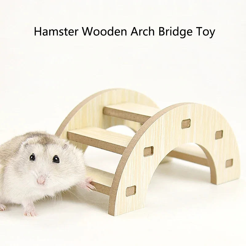 1pc Funktionale Holz Hamster Bogen Brücke Spielzeug Versteckt Klettern Leiter Kleine Haustier Produkte Hamster Käfig Golden Bear Spielzeug Liefert