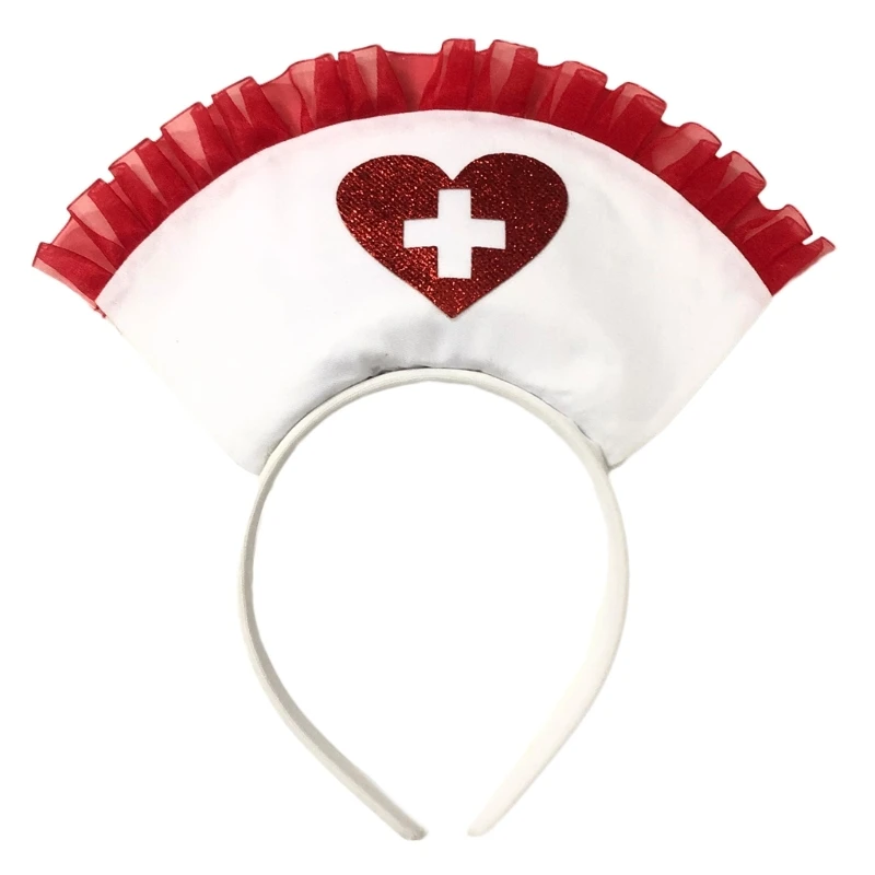 Bandes de Sauna pour Fille et Femme, Chapeau d'Infirmière, Accessoires de Cheveux pour Halloween, ixde Vacances