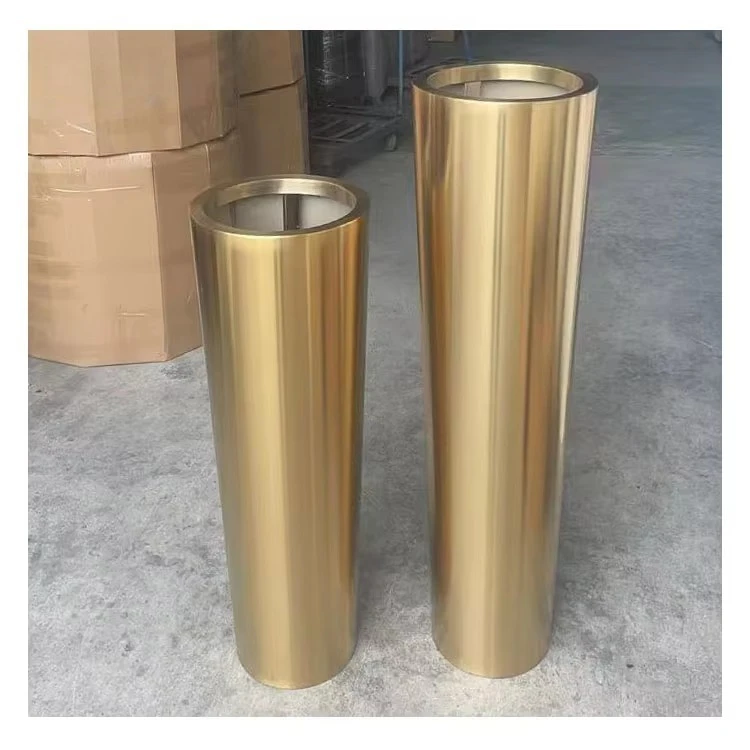 yl-Modern Art Deco Stainless Steel Floor Vase & Outdoor Planter Stand with Gold Finish for Wedding Decor@