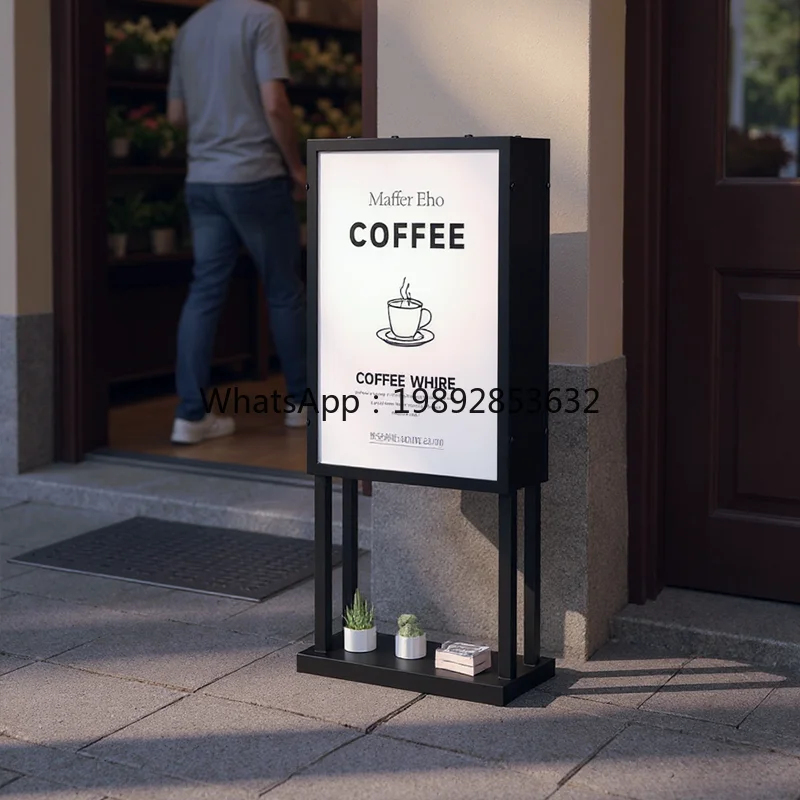LYY Outdoor Floor Lamp Box Night Market Stall Coffee Internet Celebrity Road Sign Check-in Signboard Advertising Board