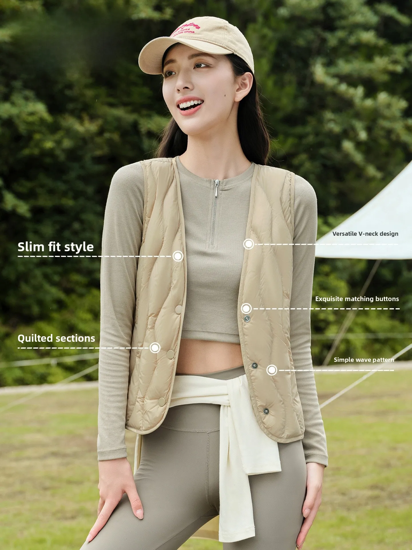 Snow Flng Lightweight ort down Vest Women's V-Ne Inner  Jaet Outerwear Faionable Autumn Winter New Arrival