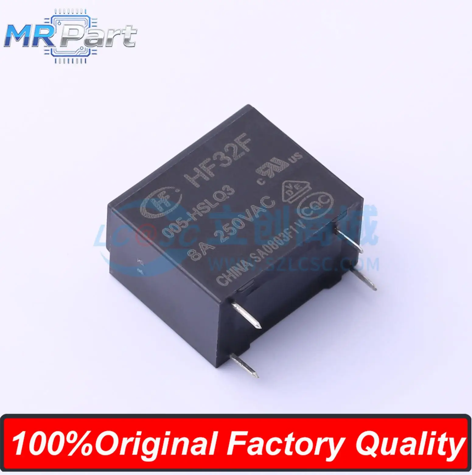 5 Pieces HF32F/005-HSLQ3 Ultra Small Medium Power 5V Relay 8A 250VAC Single Pole Single Throw Normally Open DIP 4 Pins