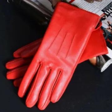 Women Genuine Leather Gloves Windproof Thermal Winter Sheepskin Gloves Plus Size Warm Cold Weather Outdoor Gloves
