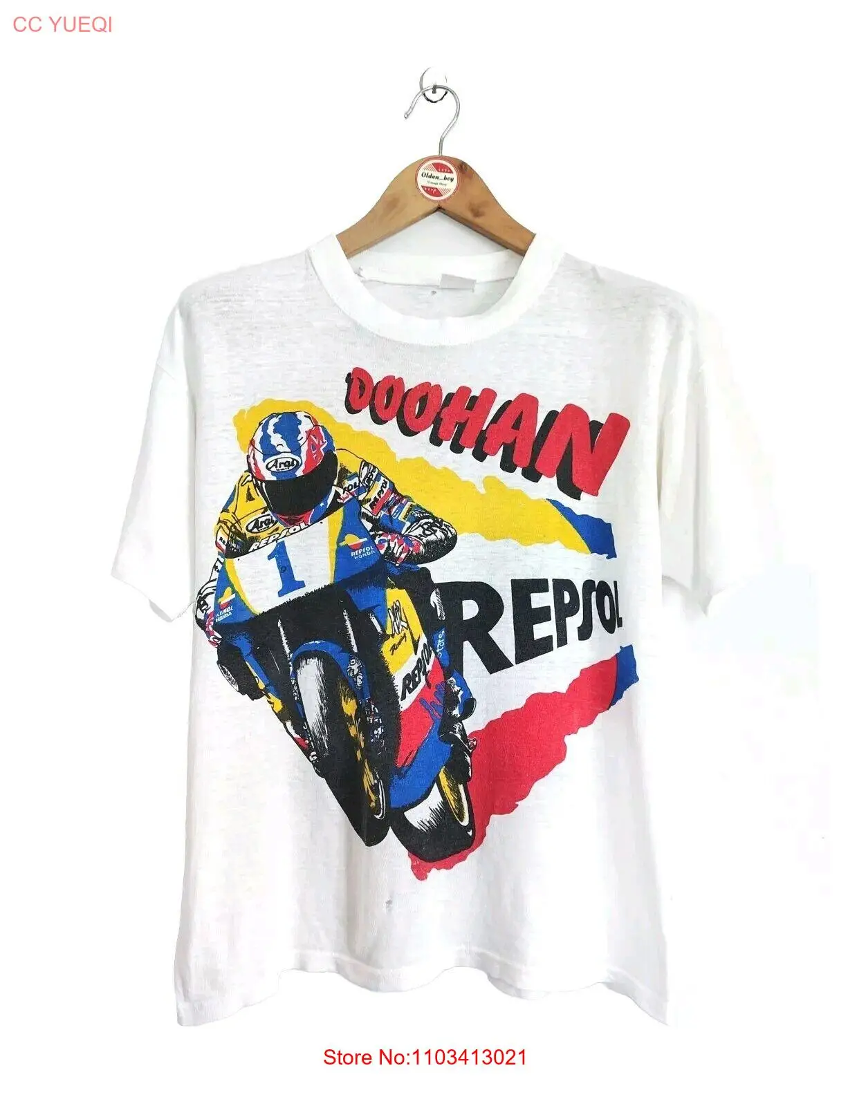 Vintage Michael Doohan 90's Double-sides T-shirt Racing Motorsports size L