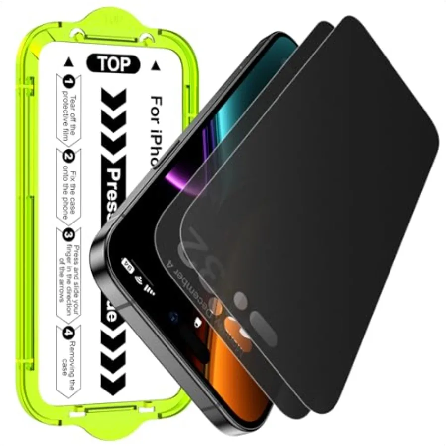 

[2 упаковки, совместимые с iPhone 17 Pro Max, матовое защитное стекло для экрана, антибликовое, антишпионское, антибликовое, гладкое, как шелк M