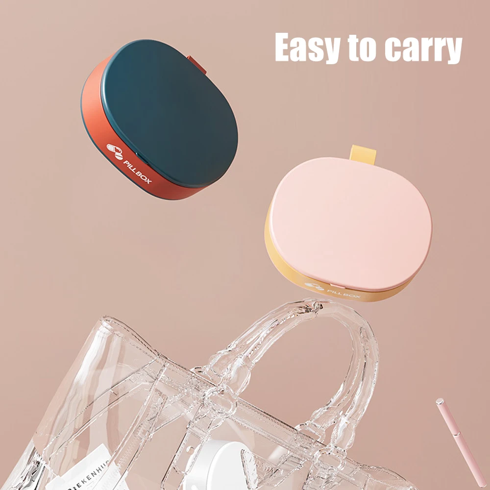 6 Compartments Travel Pill Organizer, Daily Pill Case Small Pills Box for Pocket Purse, Portable Pill Container Medicine Vitamin