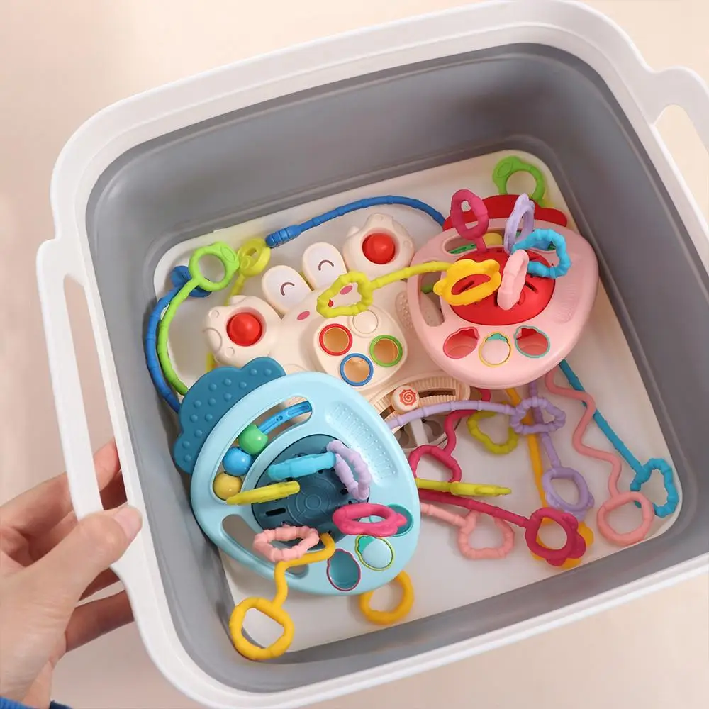 Cenoura bebê puxar corda brinquedo dentição brinquedo de segurança caranguejo montessori brinquedos sensoriais desenvolve cognitivo dedo agarrar treinamento crianças