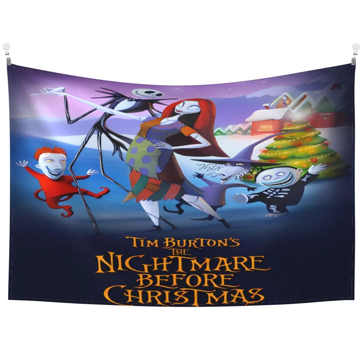 الكابوس قبل عيد الميلاد نسيج Kawaii خلفية القماش جدار الفن لتعليق التصميم الرجعية غرفة المعيشة ديكور غرفة نوم بطانية