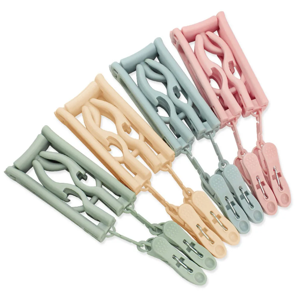 

Hanger Multifunctional Non-Slip Portable Anti-Slip Hanger With Clip Pink Space-Saving Clothes For Travel Home Closet
