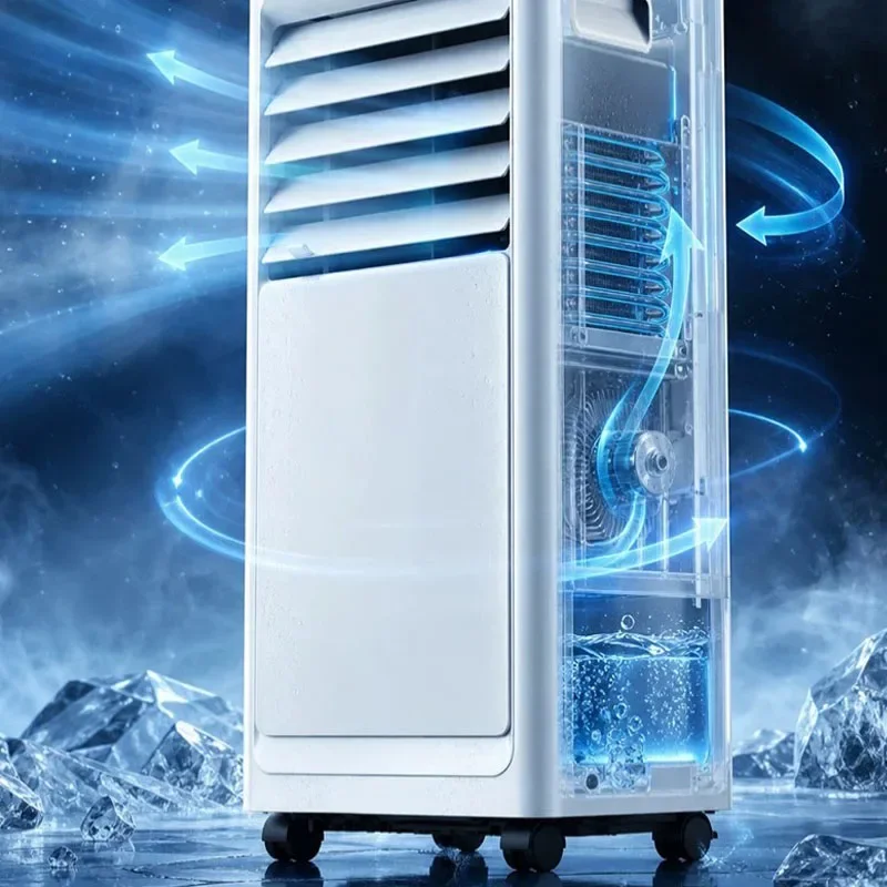Portable Mobile Air Conditioner with Universal Wheels Compressor Cooling Single Room AC Unit No Installation Needed