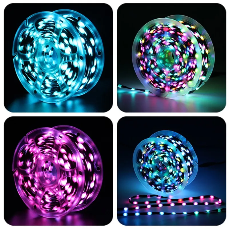 3pin DC5V/12V Black LED Pixel Light String WS2811 RGB Programmable Light String Holiday Atmosphere Light Christmas Light String
