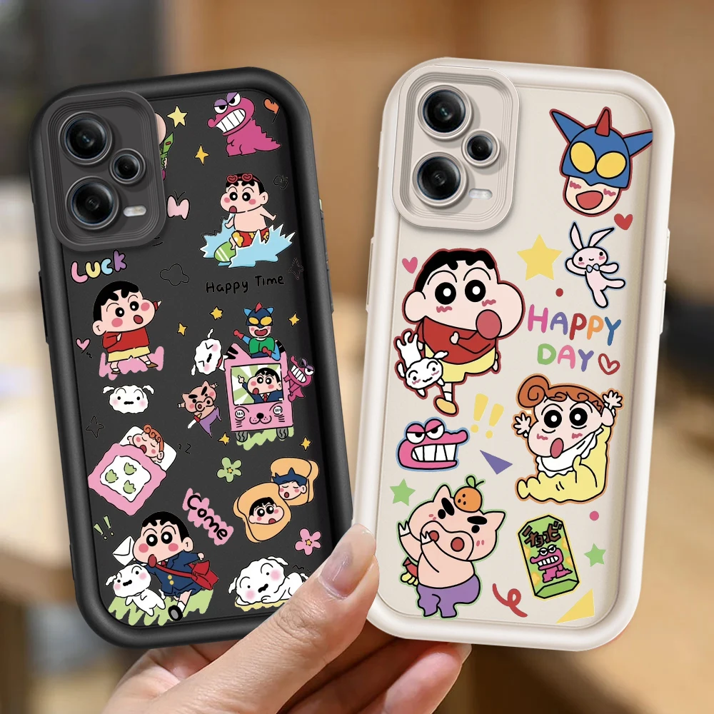 

Cartoon Anime Crayon Cute Eye Ladder For Xiaomi Redmi Note 13 12 12C 11 11S 10 10C 10A 9C 9A Pro 5G Funda Phone Case