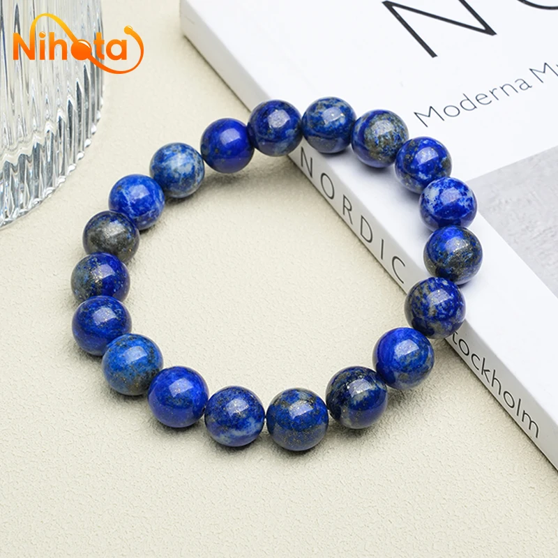 Natural Stone No Dyed Lapis Lazuli Bracelets Women Girl Fashion Stone Handmade Strength Yoga Healing Energy Jewelry Gift Pulsera