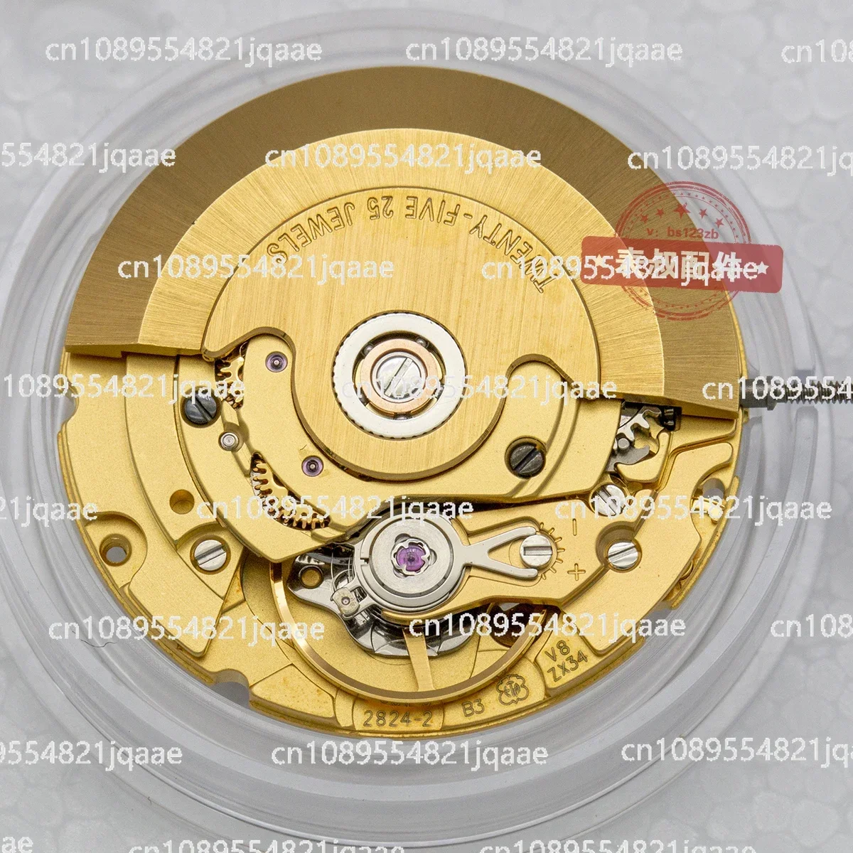 Premium Clone ETA 2824-2 V8 Golden Mechanical Movement 25 Jewels High Accuracy 2824, ST2130 Engraved Modified Mechanism