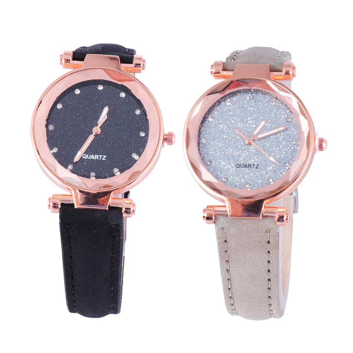 

2 Pcs Ladies Quartz Watch Wrist Watches for Glittering Decoration Girl Woman