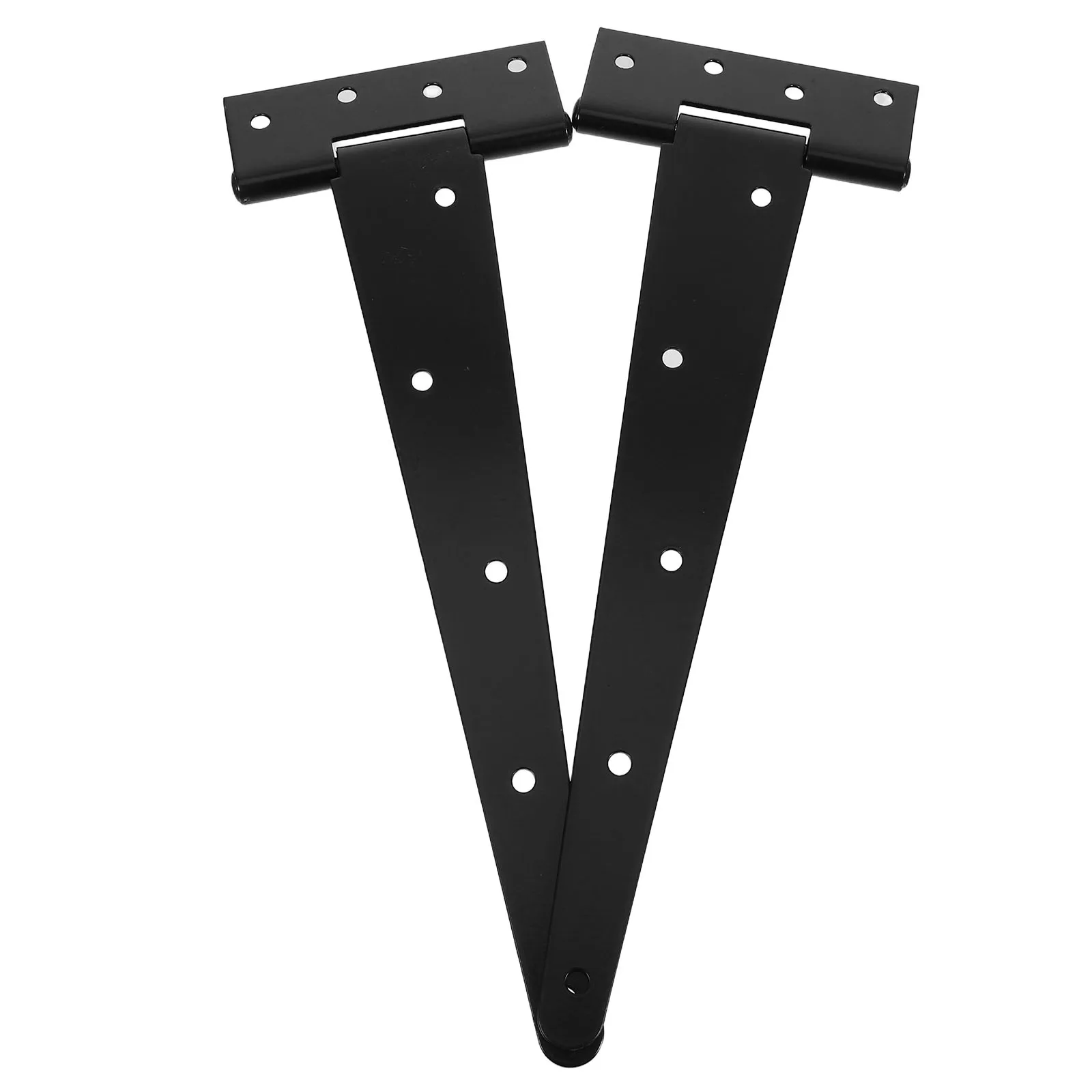 

1 set Heavy Door Hinges 4 Inch Black Iron Extended T Iron Door Hinge Shape Slotted Bearing Adjustable Reinforced Hardware