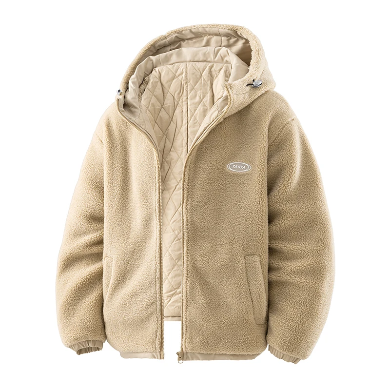 Men's Winter Sherpa Lined Cotton Padded Jacket Fall Winter Fleece Zip-Up Hoodie Heavyweight Warm Coats Male Outwear Jackets