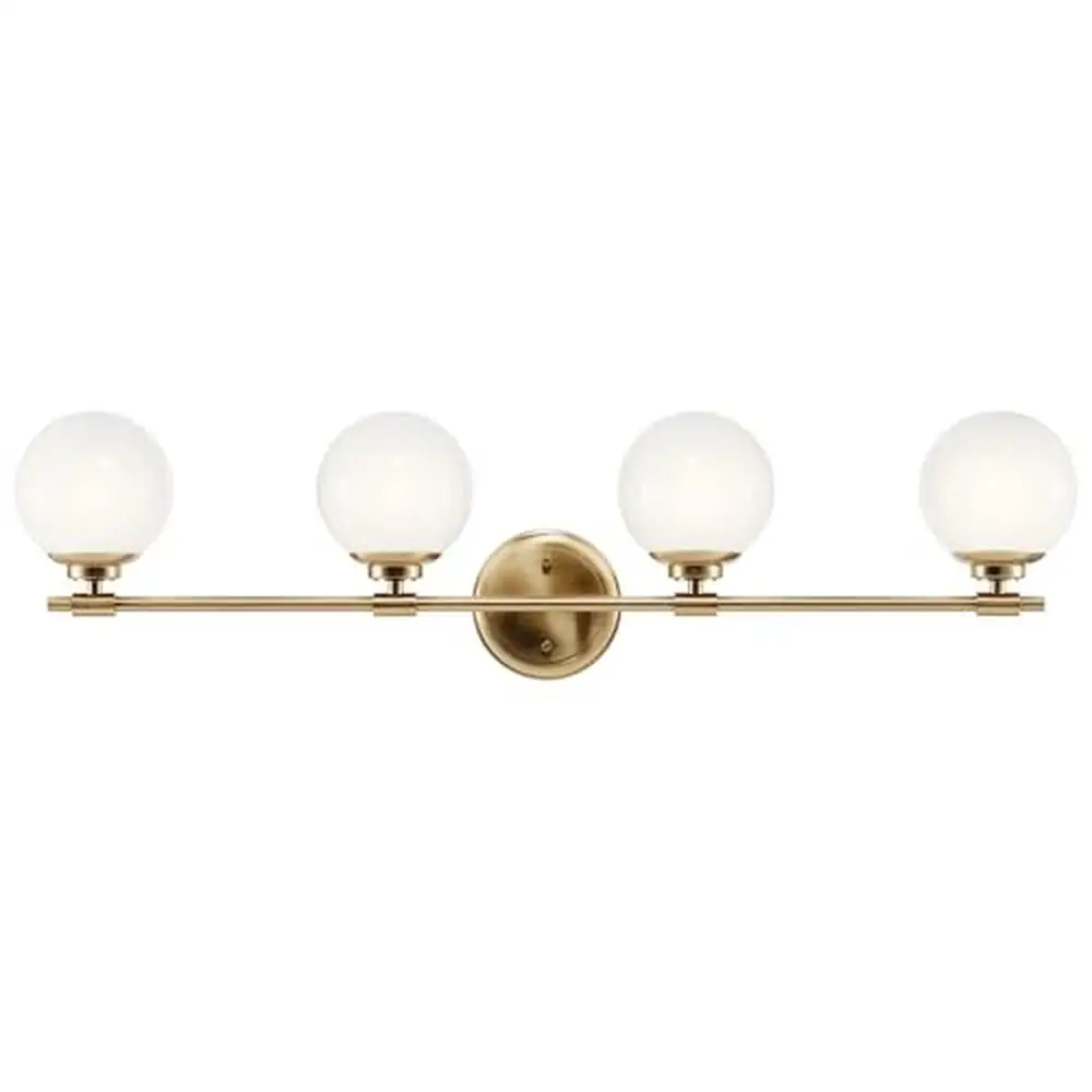 4-Light Modern Vanity Light Opal Glass Champagne Bronze Bathroom 8.75