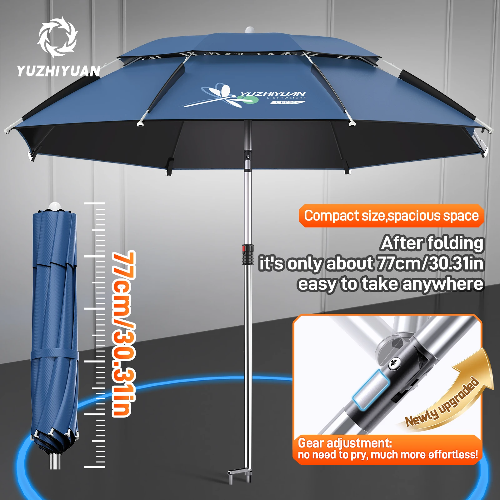 

1 pc extra-large outdoor fishing umbrella, portable and lightweight, suitable for camping, gardens, fishing and courtyards
