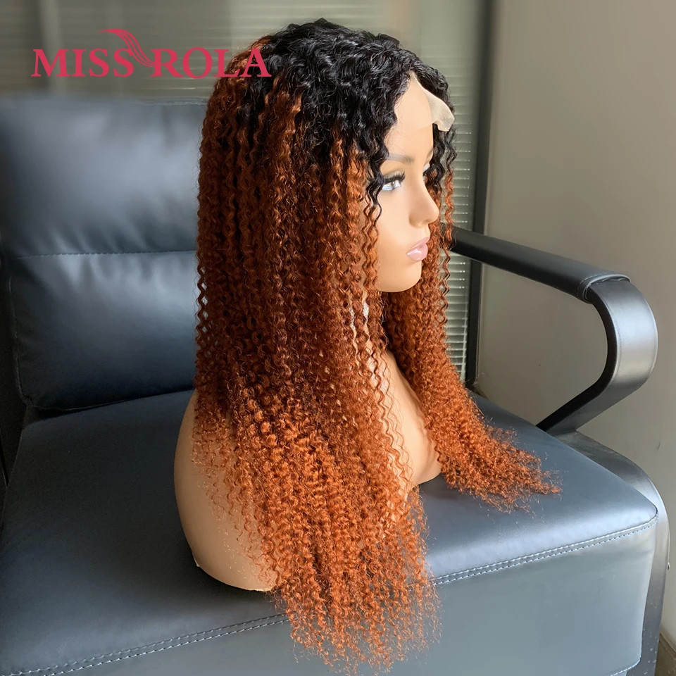 Miss Rola Brazilian Human Hair Curly Wigs 180% Density 4x4 Lace Closure Wig Kinky Curly Hair Wig Remy Pre Plucked With Baby Hair