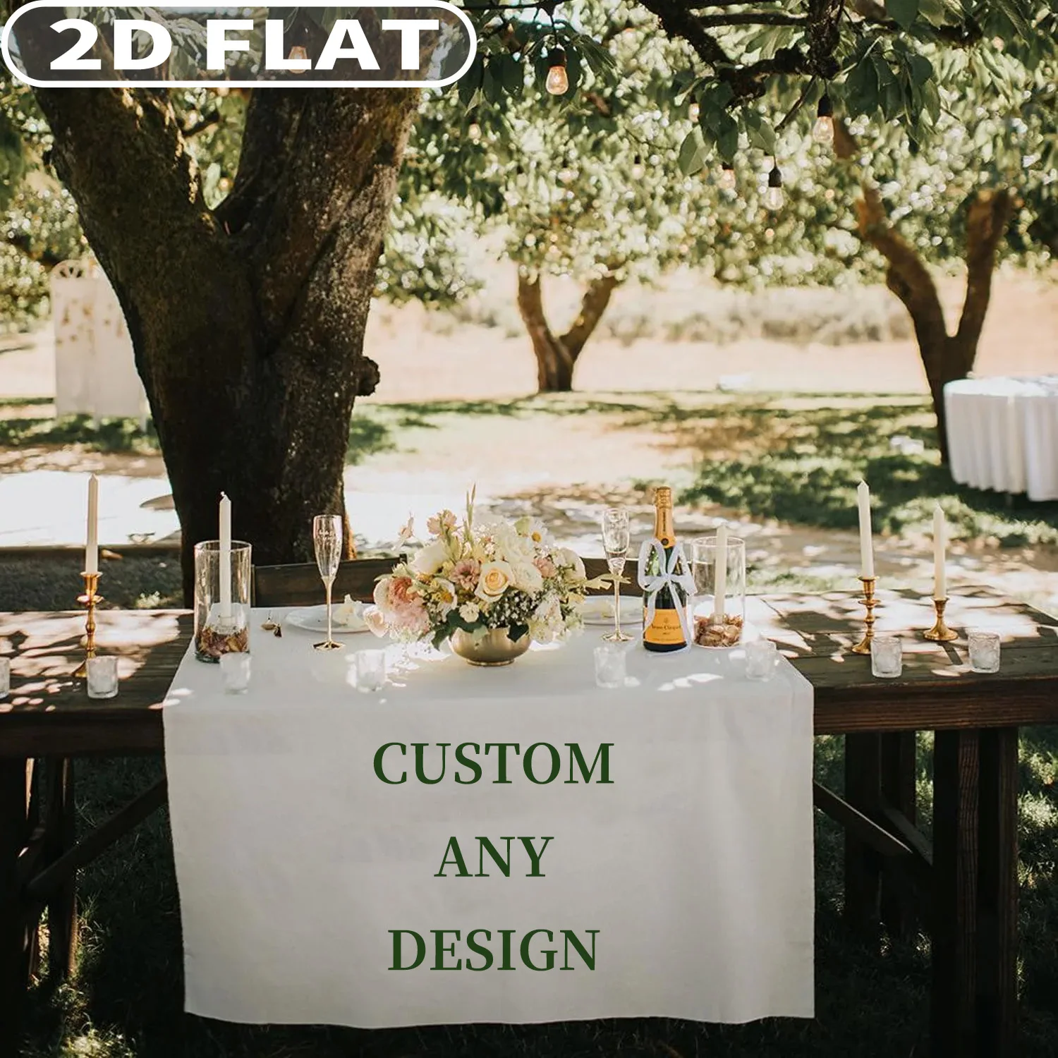 Custom 1pc Polyester Table Runner, Multi Size, Personalized with Any Text, Logo and Design Vivid Color for Outdoor Display